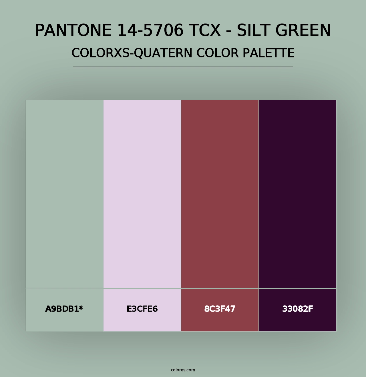 PANTONE 14-5706 TCX - Silt Green - Colorxs Quad Palette