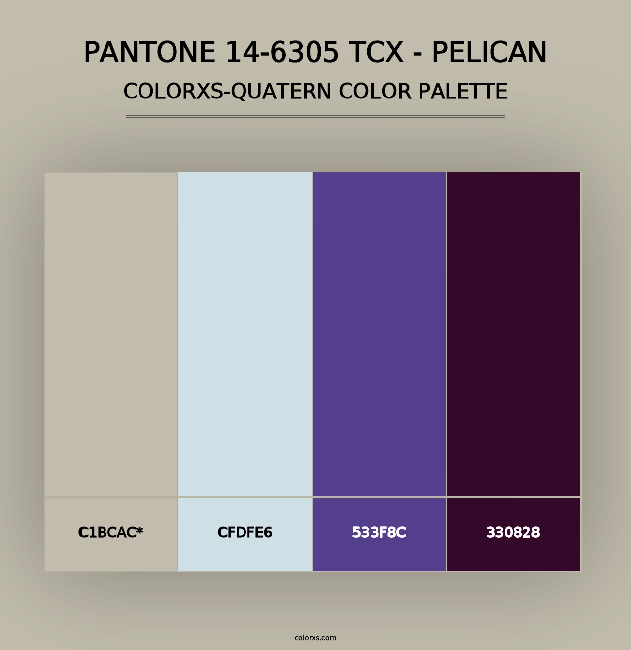 PANTONE 14-6305 TCX - Pelican - Colorxs Quad Palette