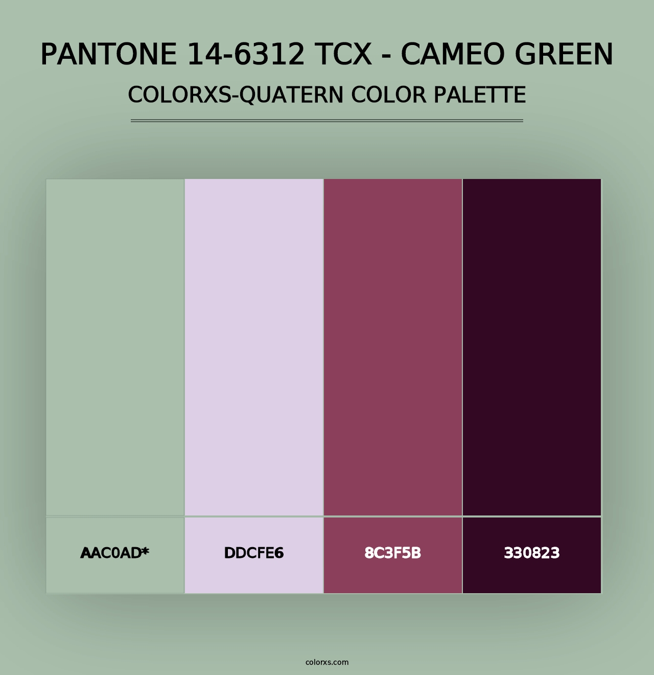 PANTONE 14-6312 TCX - Cameo Green - Colorxs Quad Palette