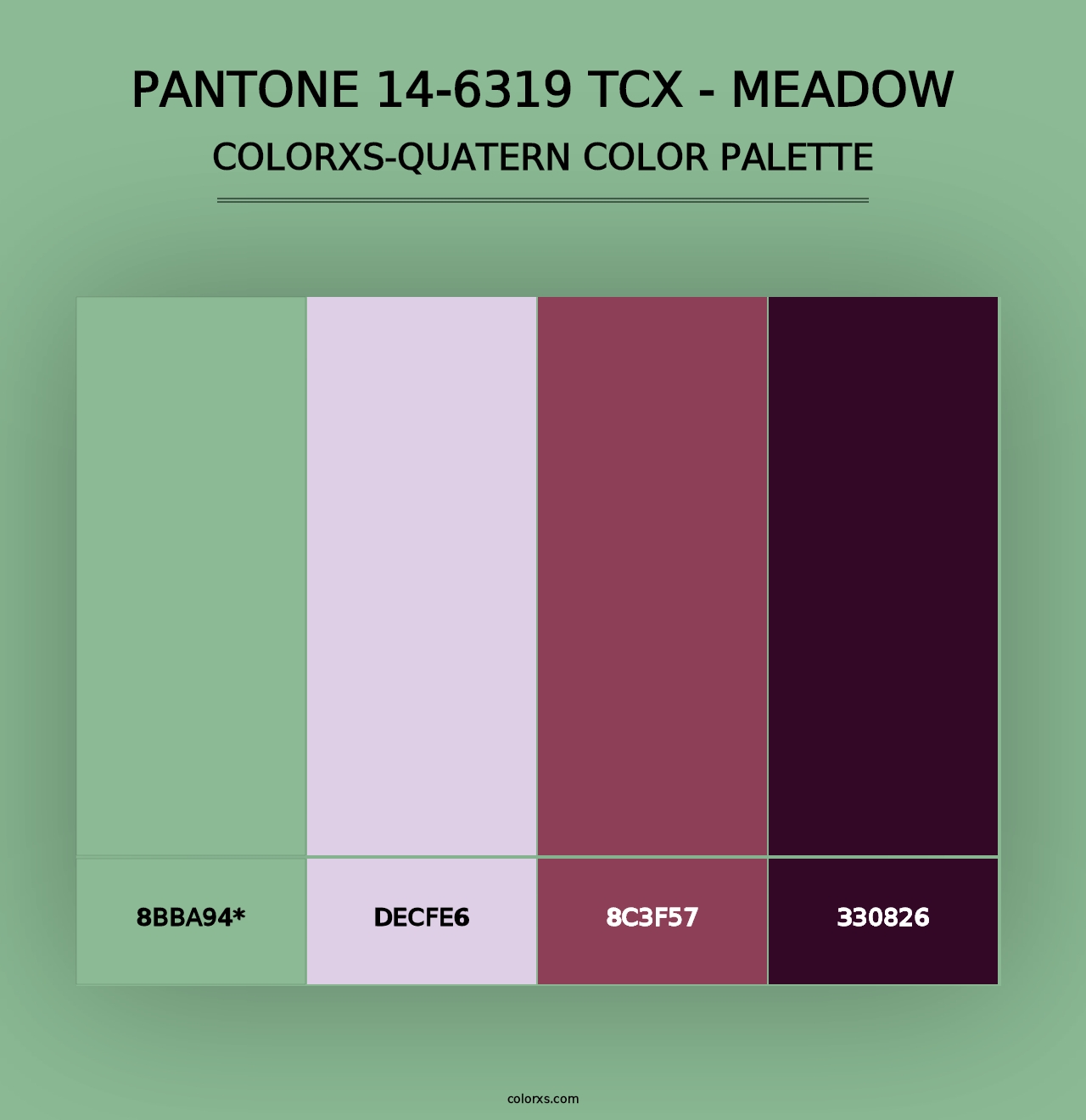 PANTONE 14-6319 TCX - Meadow - Colorxs Quad Palette