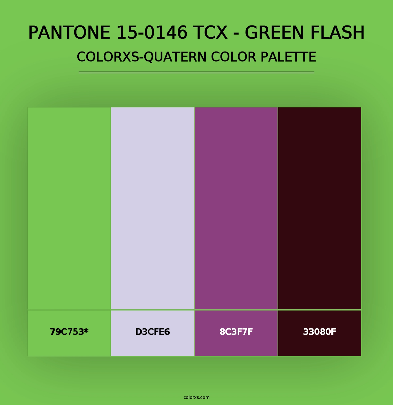 PANTONE 15-0146 TCX - Green Flash - Colorxs Quad Palette