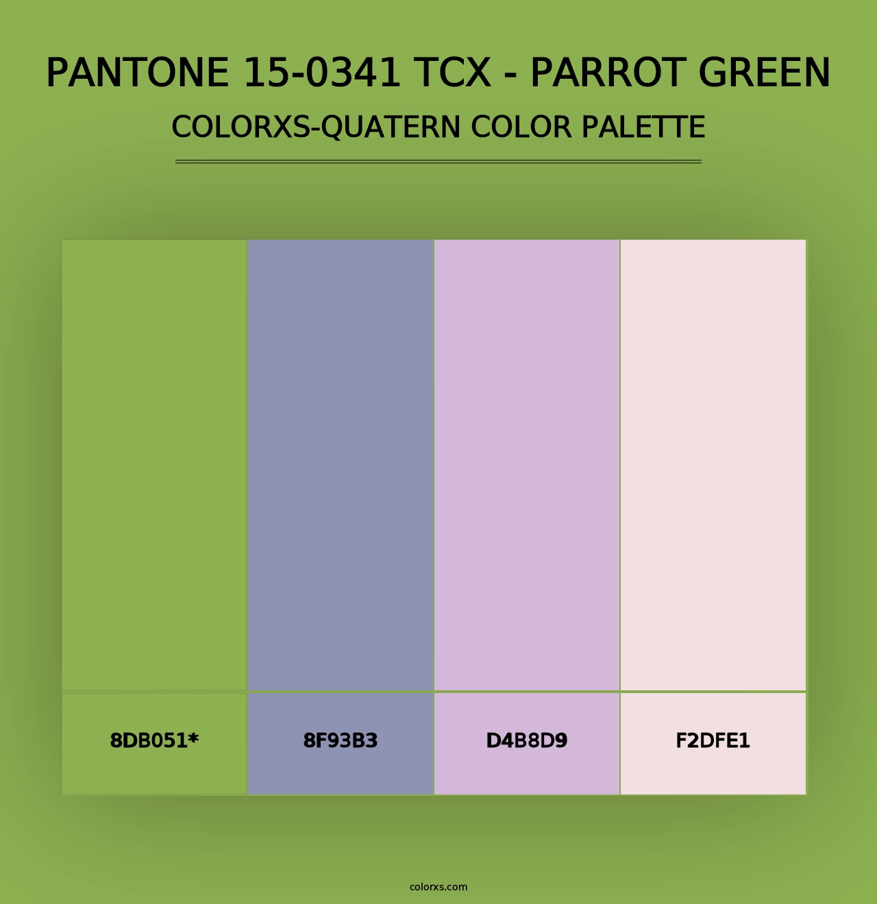 PANTONE 15-0341 TCX - Parrot Green - Colorxs Quad Palette