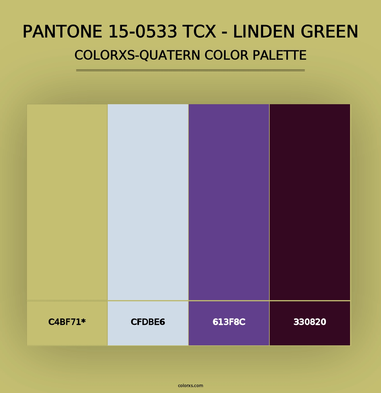 PANTONE 15-0533 TCX - Linden Green - Colorxs Quad Palette