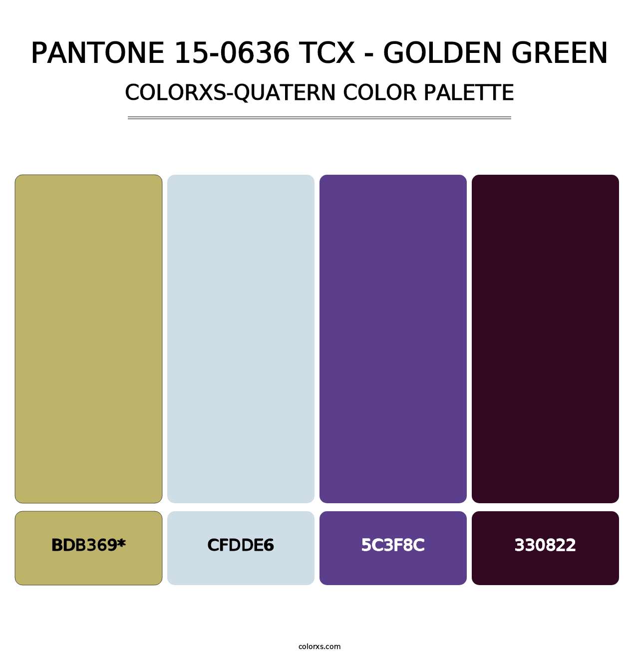 PANTONE 15-0636 TCX - Golden Green - Colorxs Quad Palette