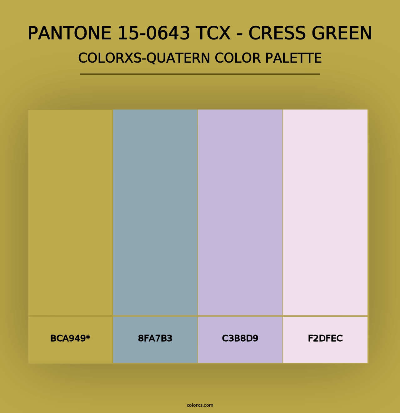 PANTONE 15-0643 TCX - Cress Green - Colorxs Quad Palette