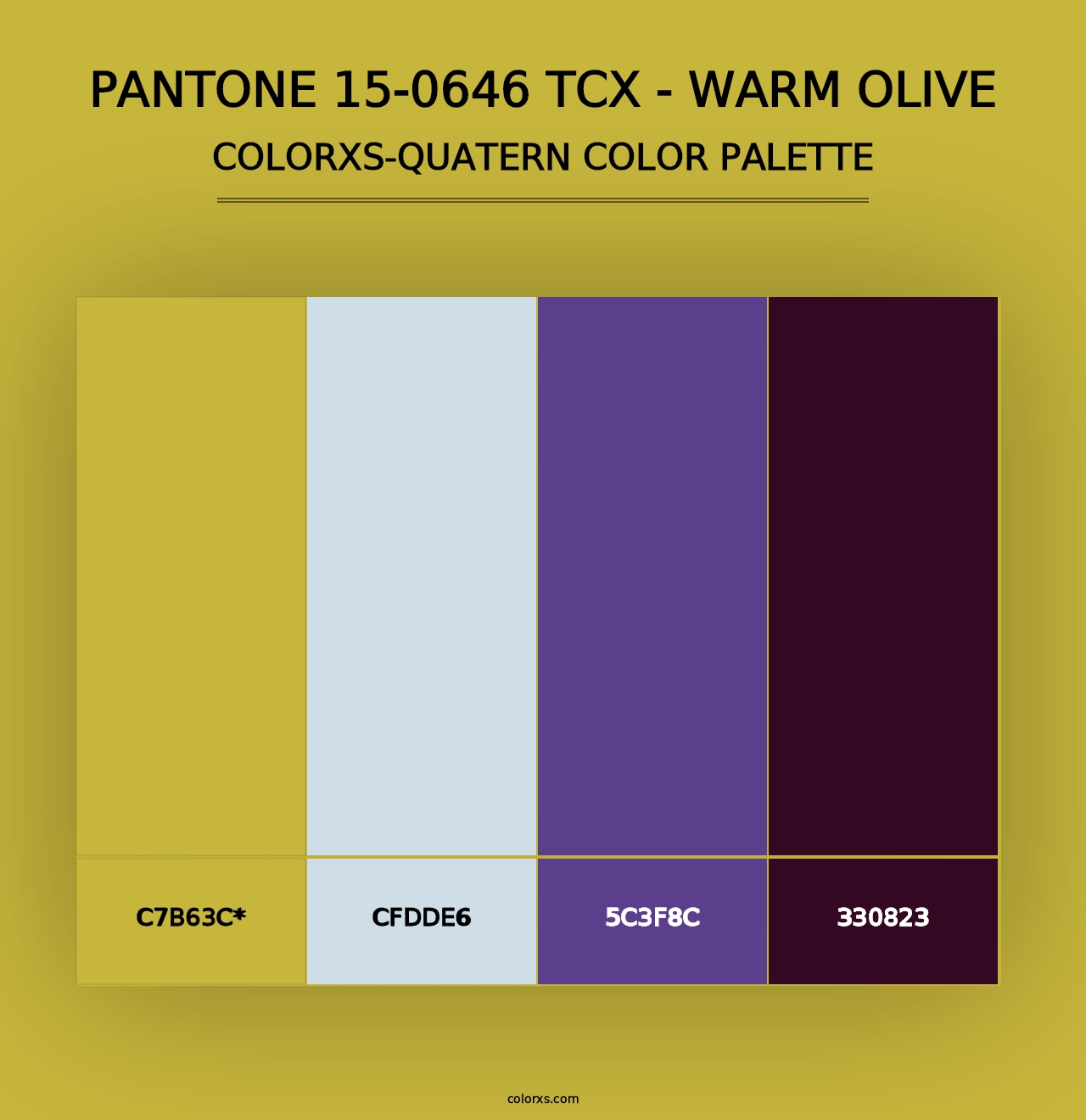 PANTONE 15-0646 TCX - Warm Olive - Colorxs Quad Palette