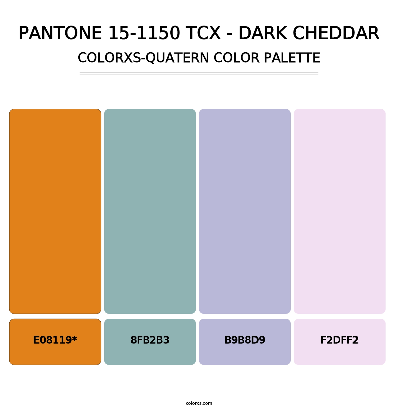 PANTONE 15-1150 TCX - Dark Cheddar - Colorxs Quad Palette