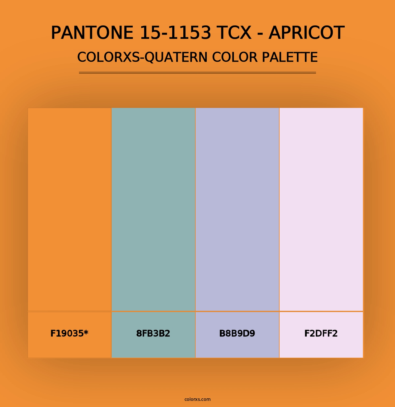 PANTONE 15-1153 TCX - Apricot - Colorxs Quad Palette