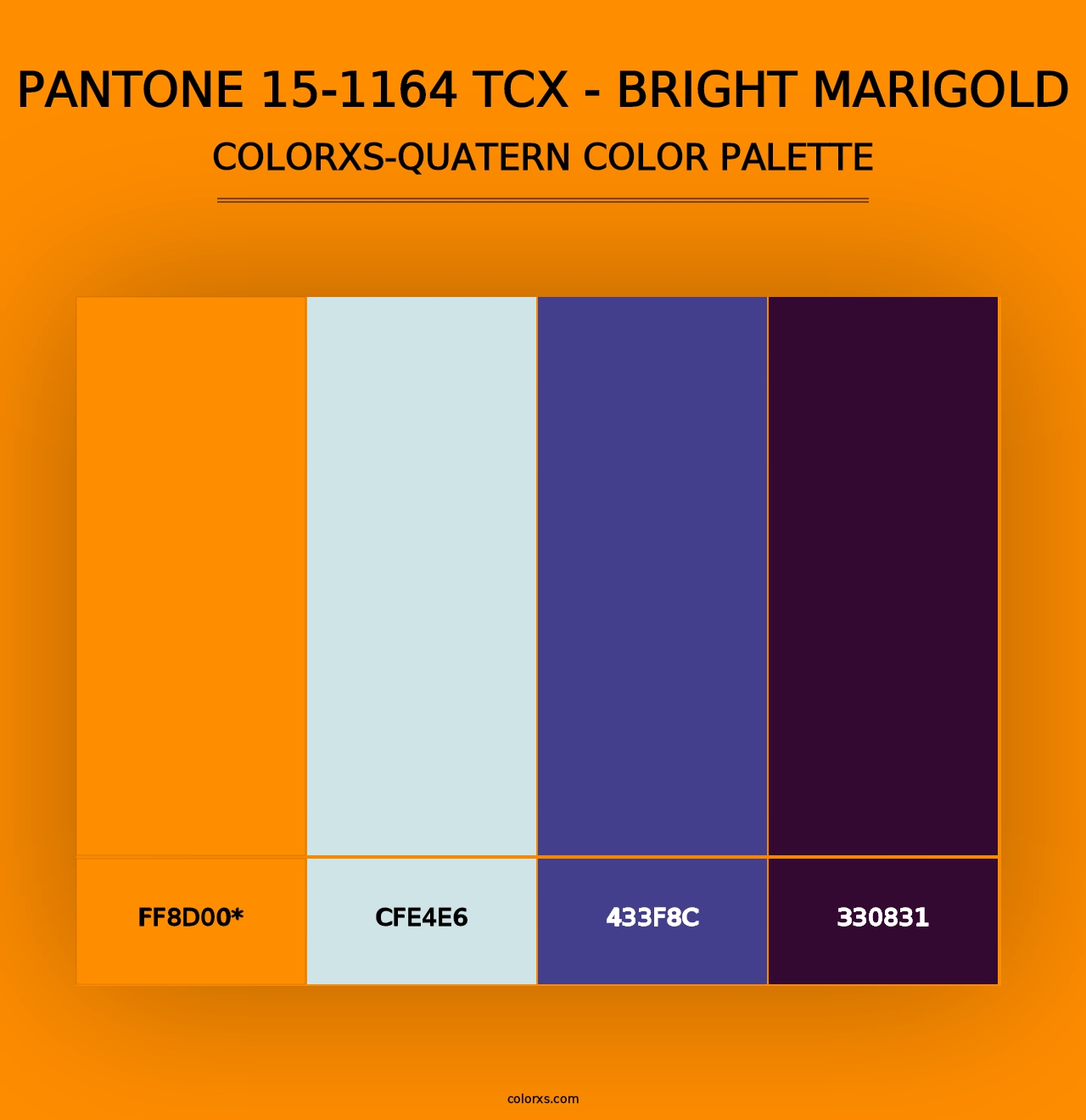 PANTONE 15-1164 TCX - Bright Marigold - Colorxs Quad Palette