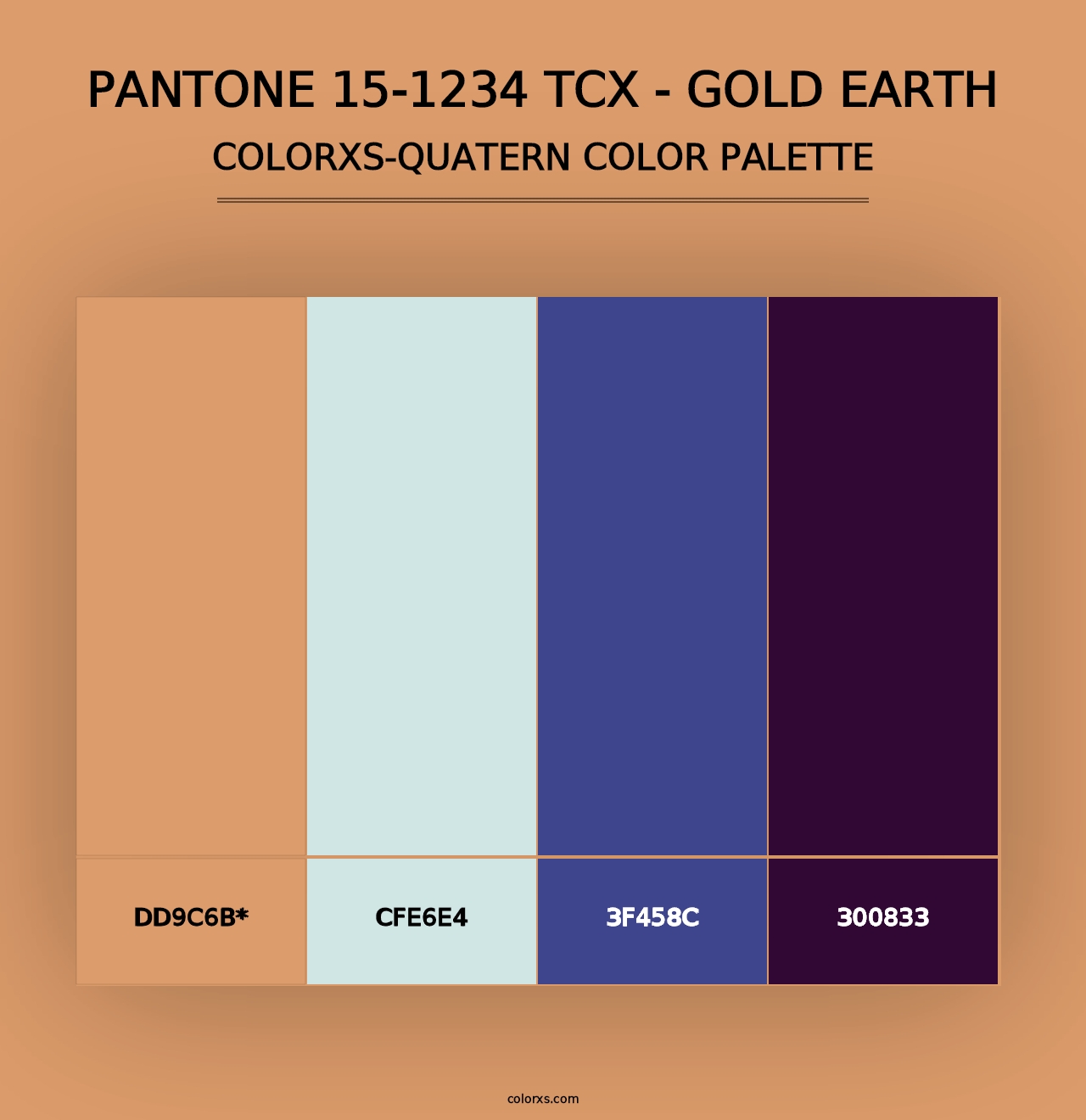 PANTONE 15-1234 TCX - Gold Earth - Colorxs Quad Palette