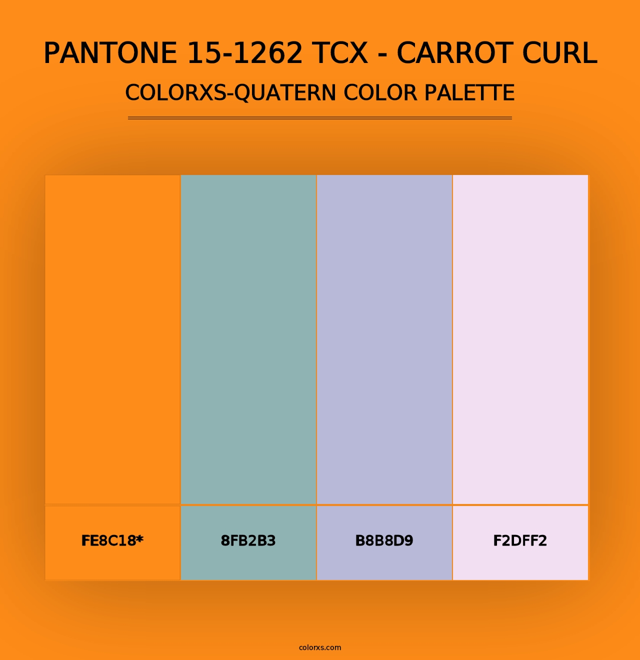 PANTONE 15-1262 TCX - Carrot Curl - Colorxs Quad Palette