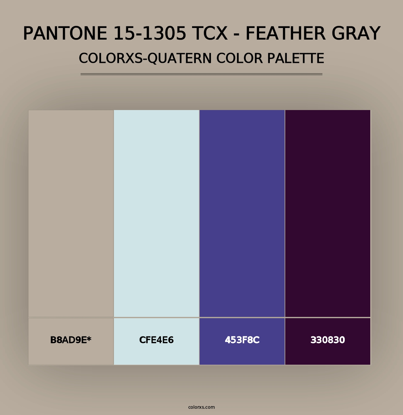 PANTONE 15-1305 TCX - Feather Gray - Colorxs Quad Palette