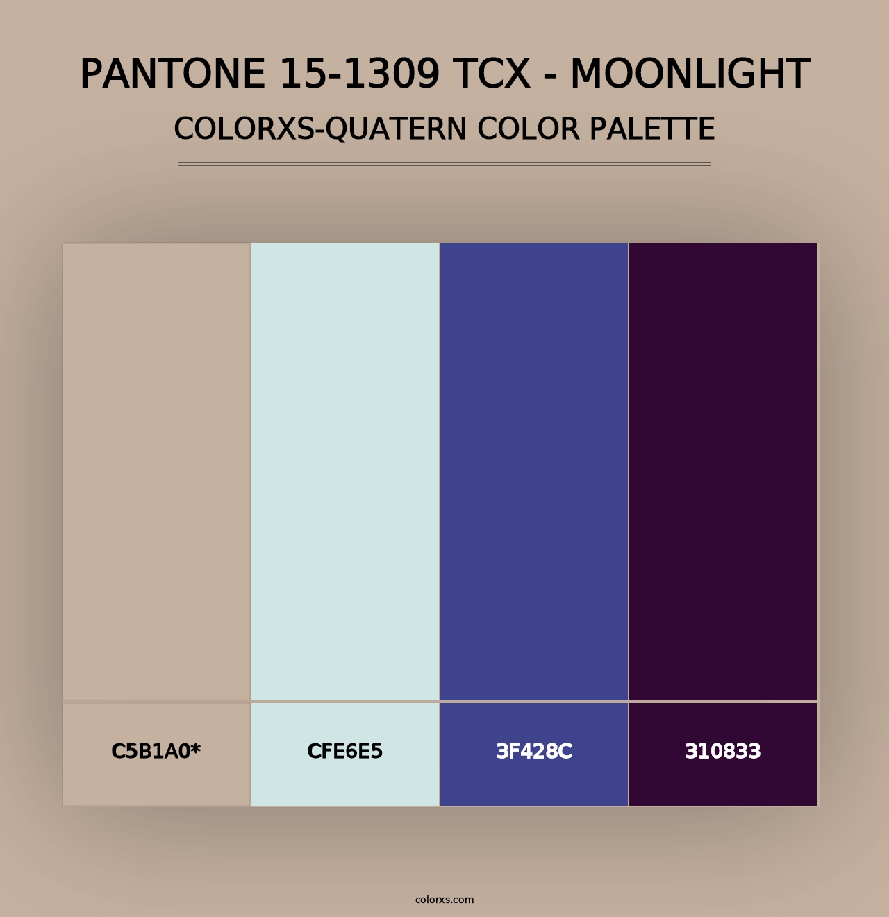 PANTONE 15-1309 TCX - Moonlight - Colorxs Quad Palette