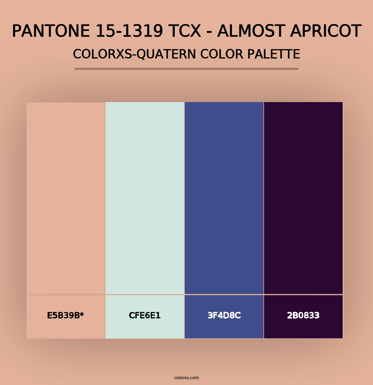 PANTONE 15-1319 TCX - Almost Apricot - Colorxs Quad Palette