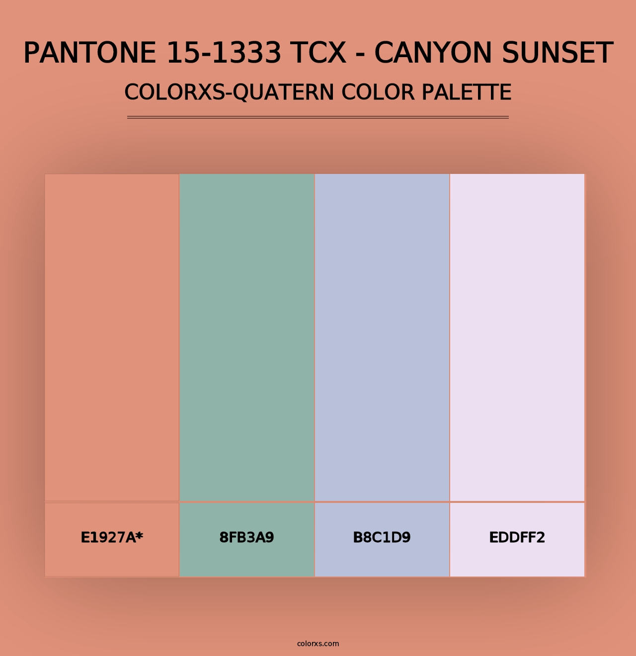 PANTONE 15-1333 TCX - Canyon Sunset - Colorxs Quad Palette