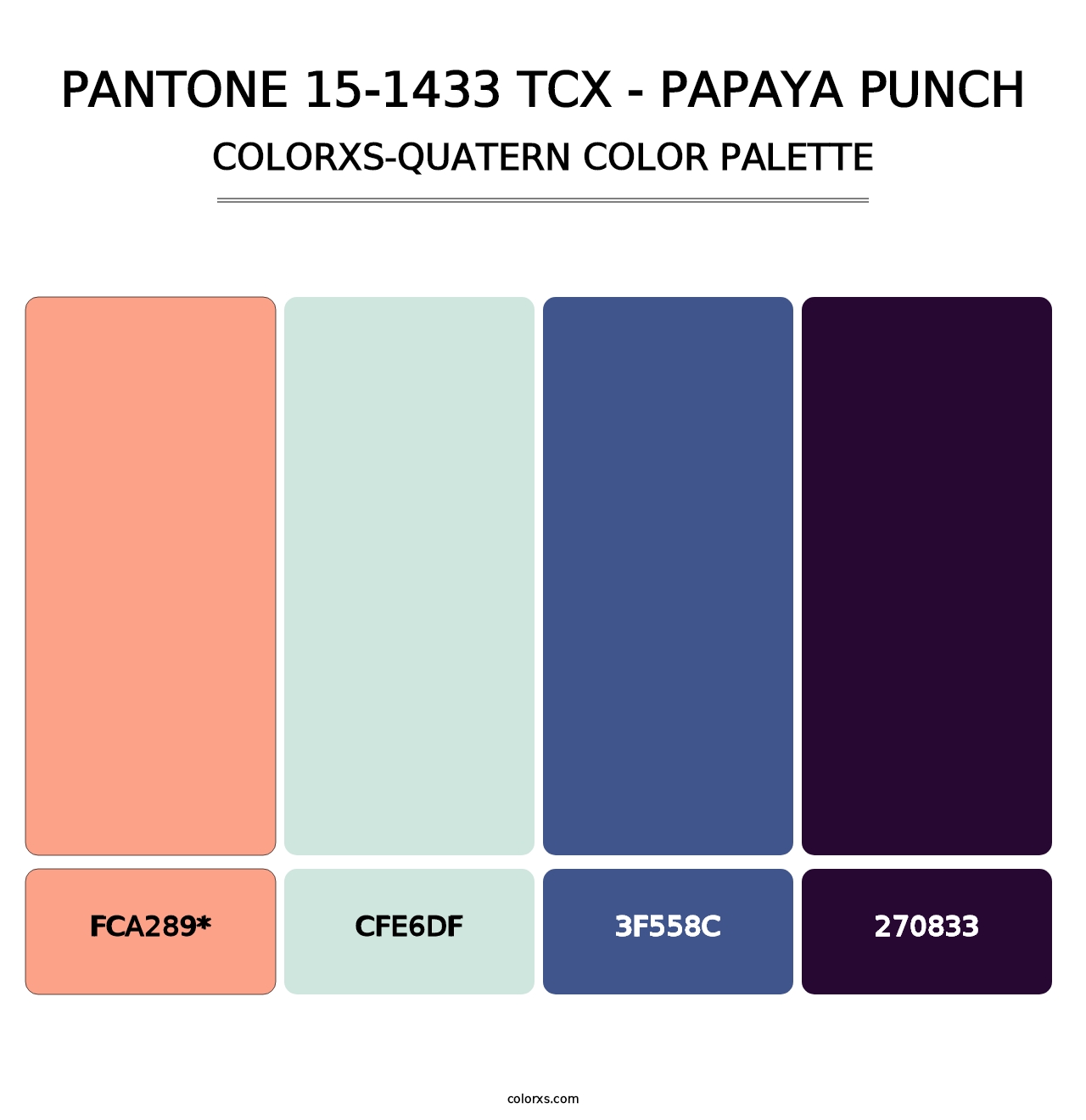 PANTONE 15-1433 TCX - Papaya Punch - Colorxs Quad Palette