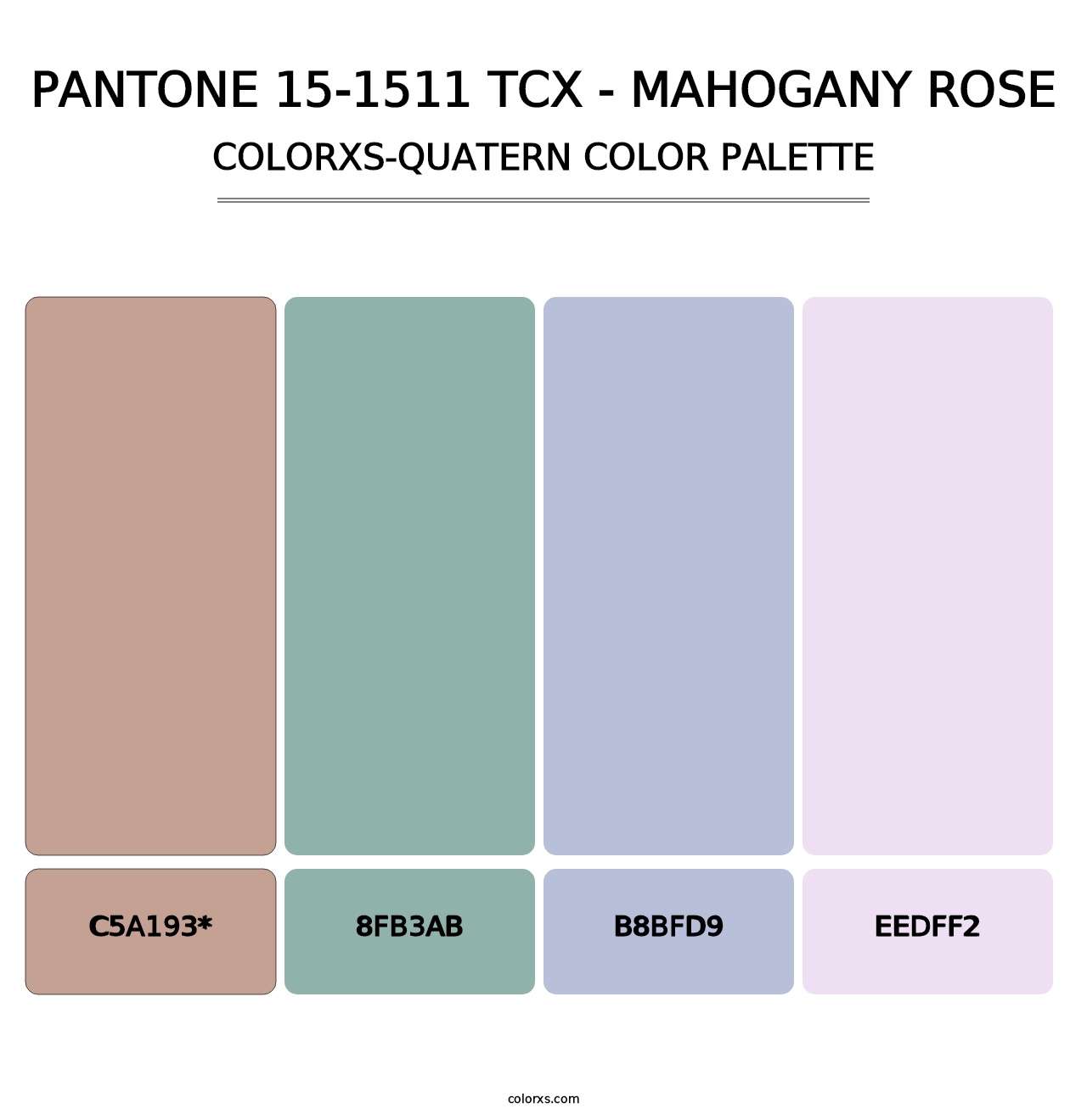 PANTONE 15-1511 TCX - Mahogany Rose - Colorxs Quad Palette