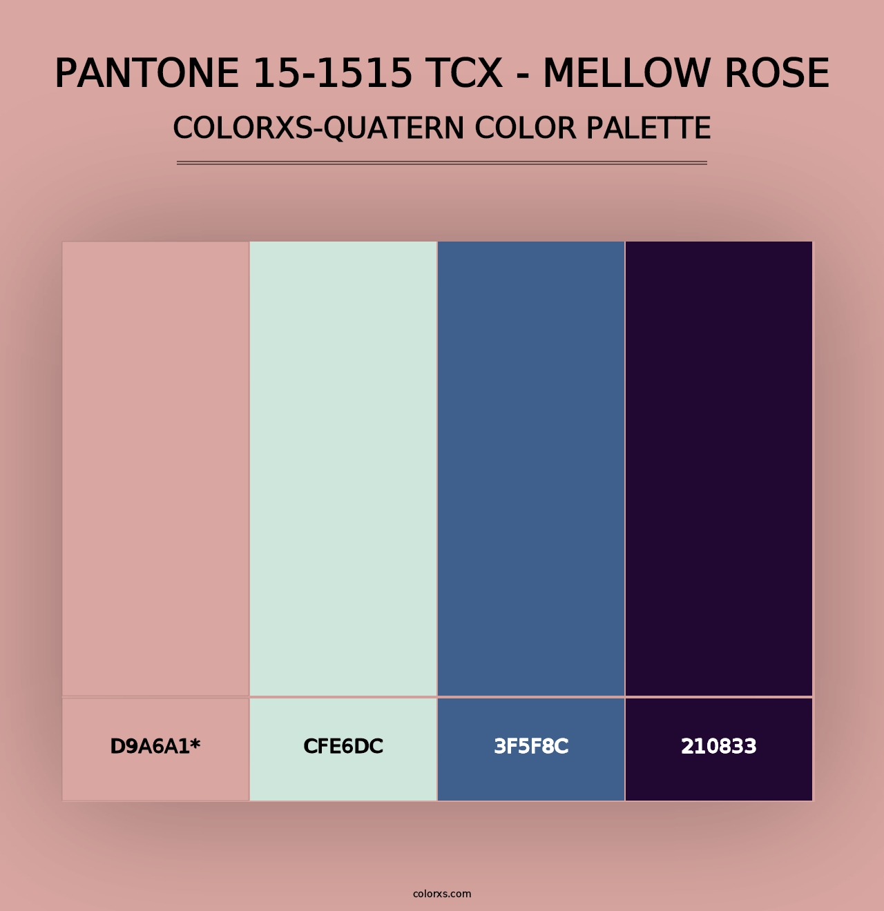 PANTONE 15-1515 TCX - Mellow Rose - Colorxs Quad Palette