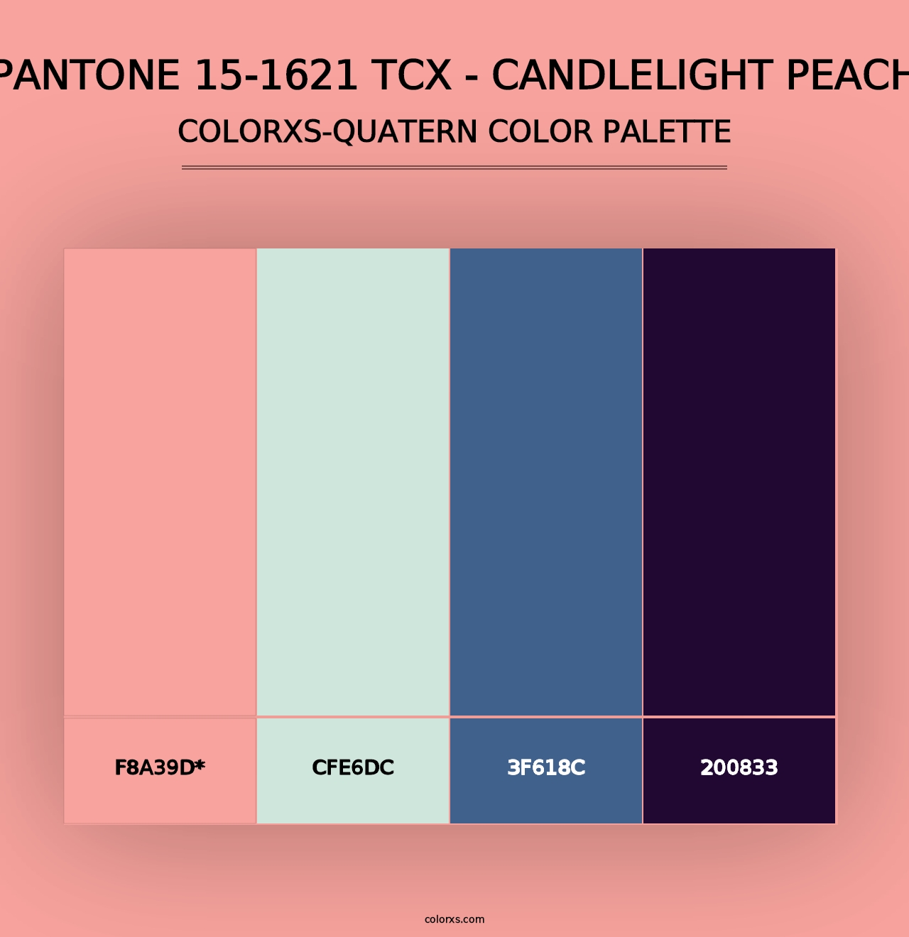 PANTONE 15-1621 TCX - Candlelight Peach - Colorxs Quad Palette