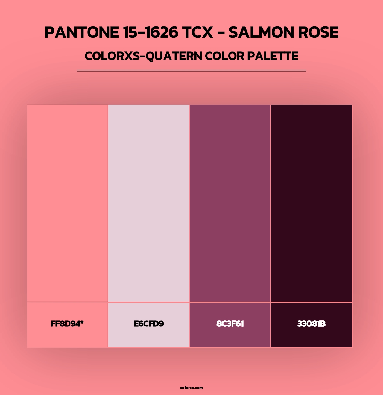 PANTONE 15-1626 TCX - Salmon Rose - Colorxs Quad Palette