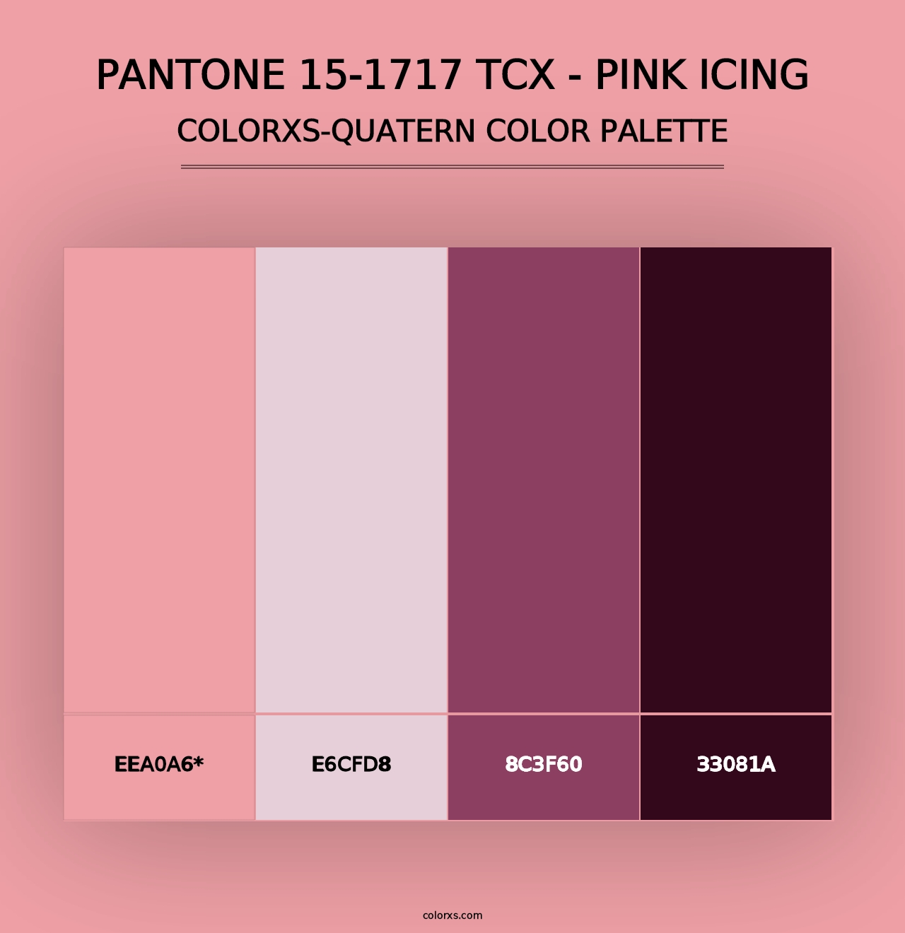 PANTONE 15-1717 TCX - Pink Icing - Colorxs Quad Palette