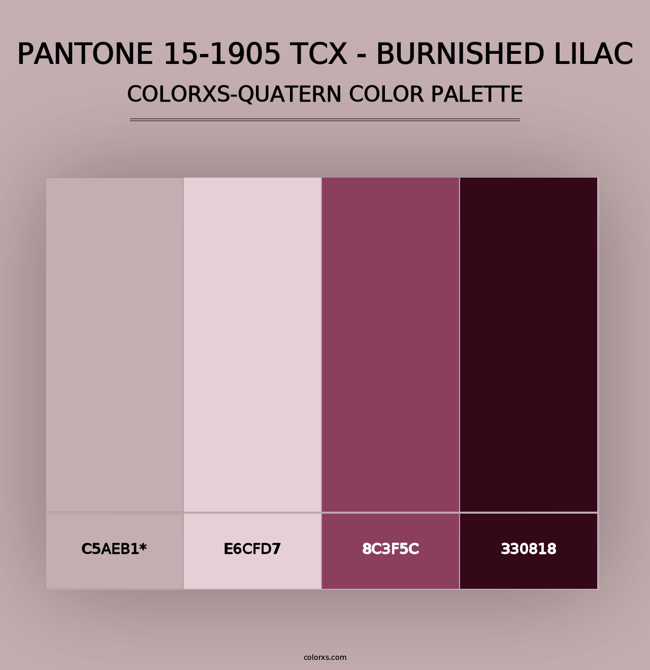 PANTONE 15-1905 TCX - Burnished Lilac - Colorxs Quad Palette