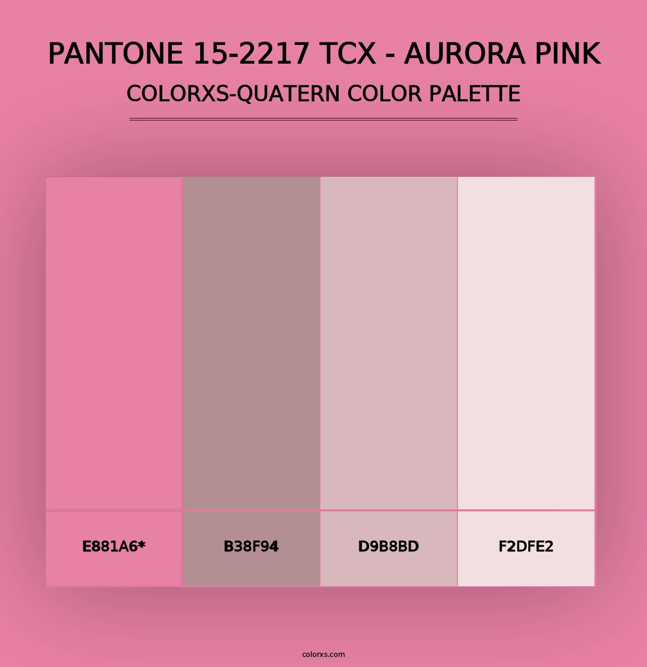 PANTONE 15-2217 TCX - Aurora Pink - Colorxs Quad Palette