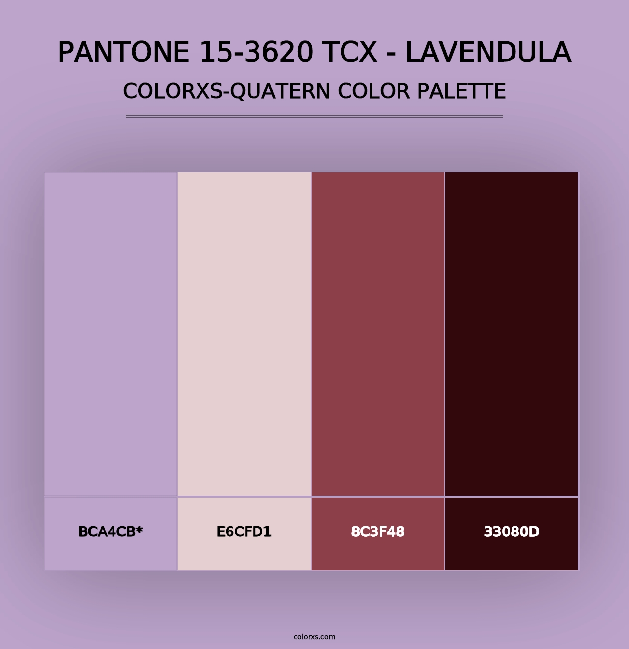 PANTONE 15-3620 TCX - Lavendula - Colorxs Quad Palette