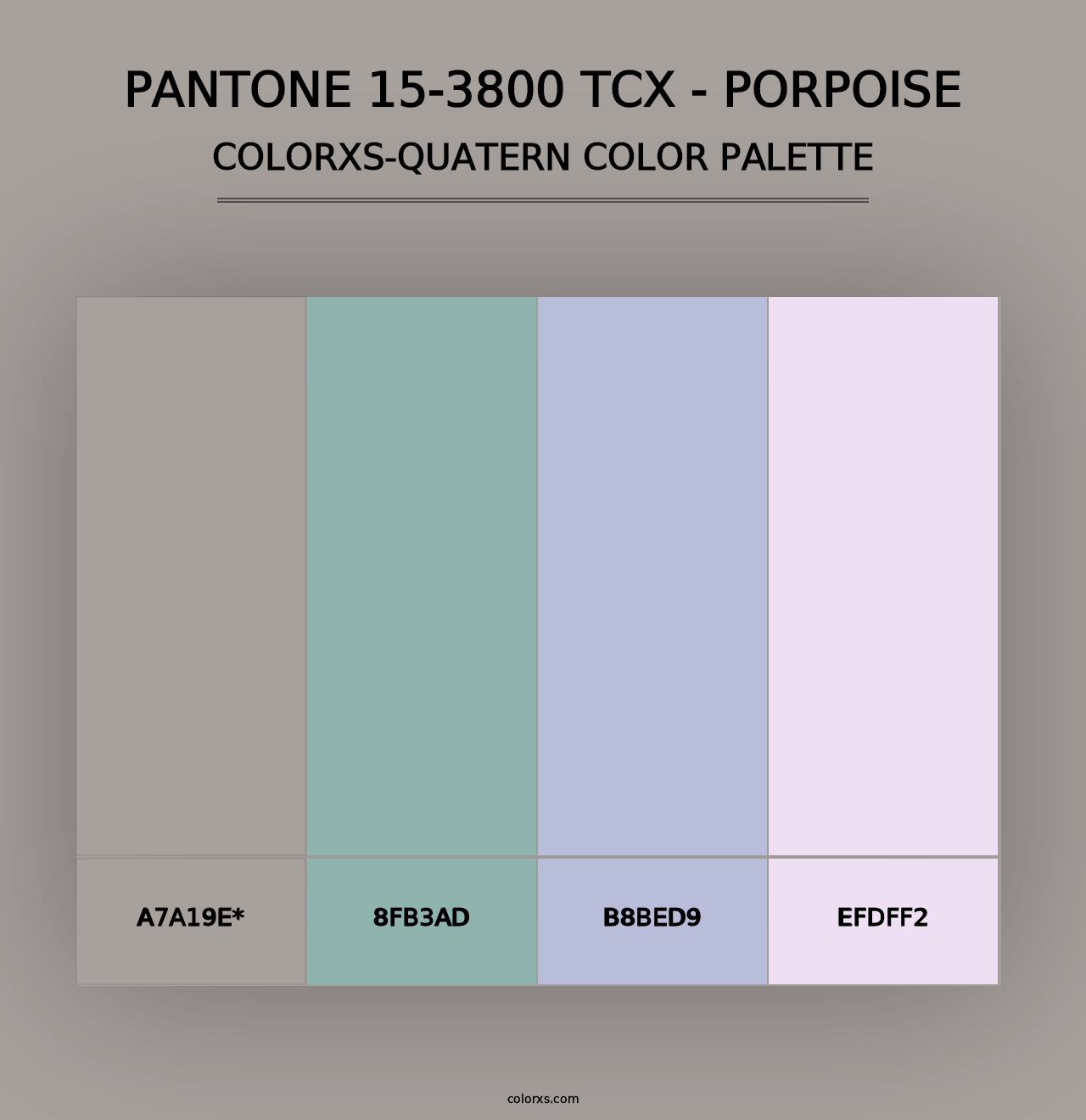 PANTONE 15-3800 TCX - Porpoise - Colorxs Quad Palette