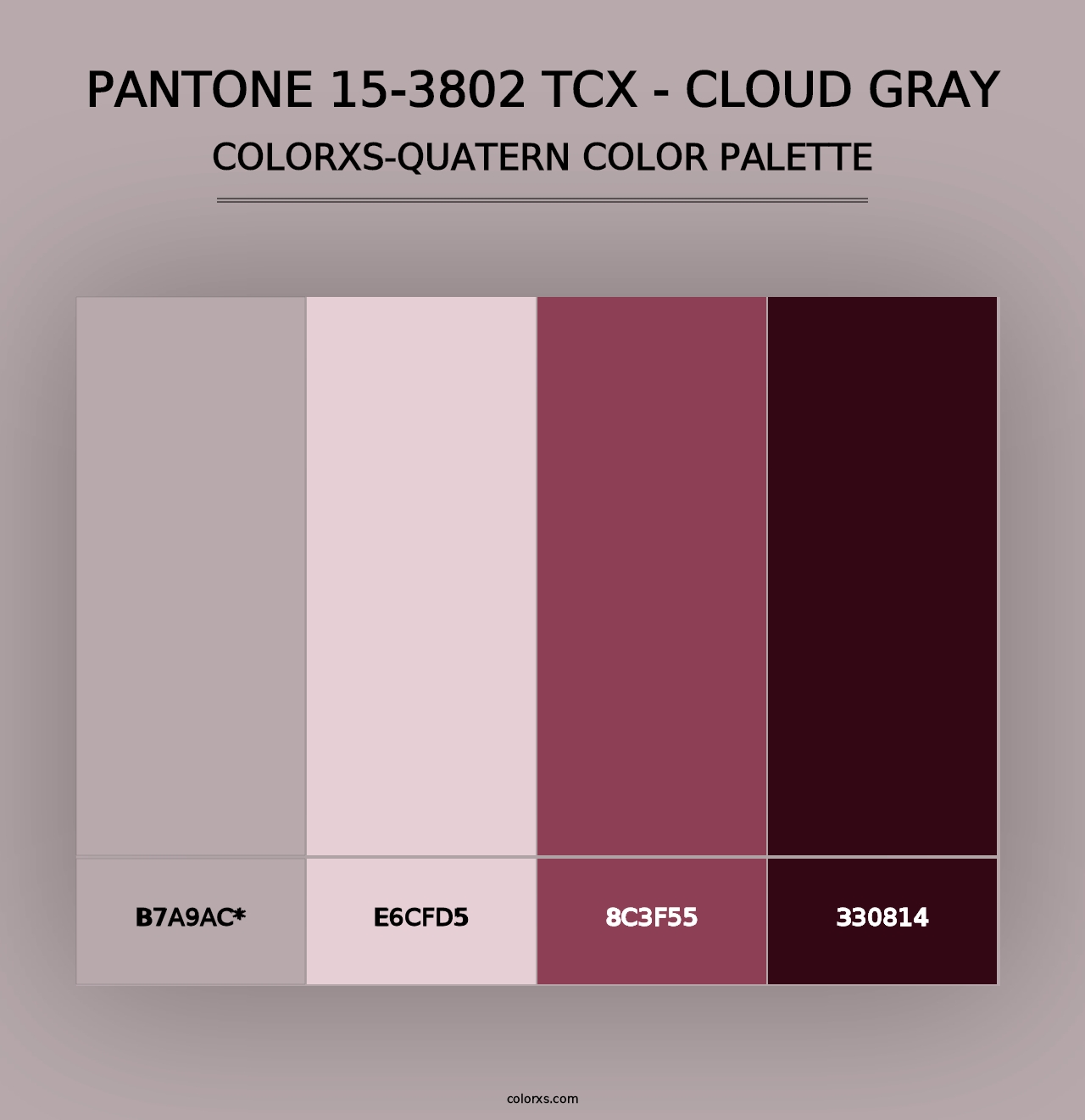 PANTONE 15-3802 TCX - Cloud Gray - Colorxs Quad Palette