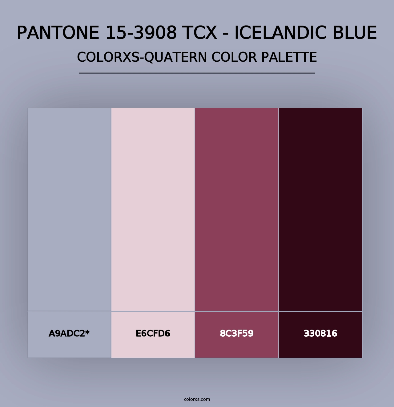 PANTONE 15-3908 TCX - Icelandic Blue - Colorxs Quad Palette