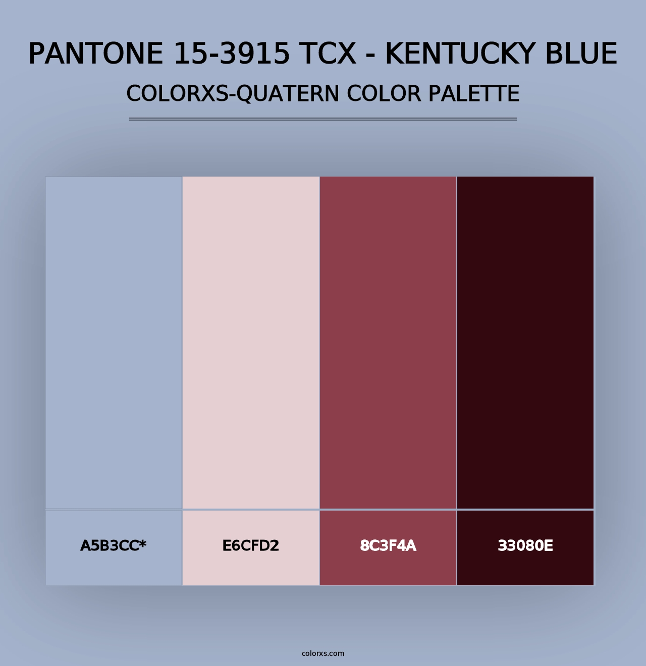 PANTONE 15-3915 TCX - Kentucky Blue - Colorxs Quad Palette