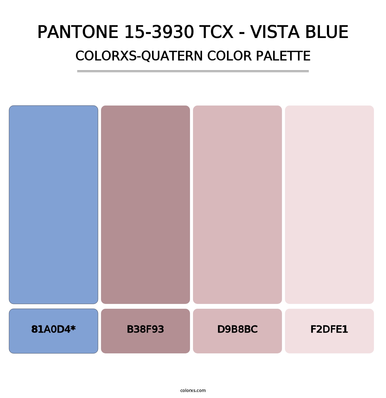 PANTONE 15-3930 TCX - Vista Blue - Colorxs Quad Palette