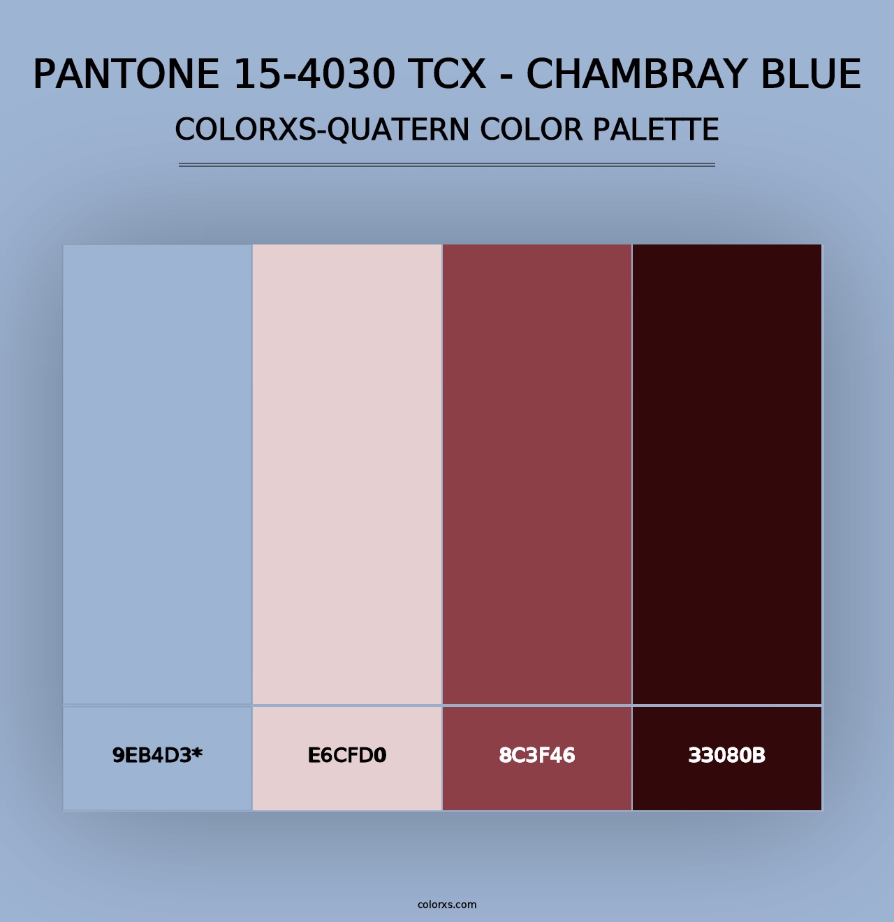 PANTONE 15-4030 TCX - Chambray Blue - Colorxs Quad Palette