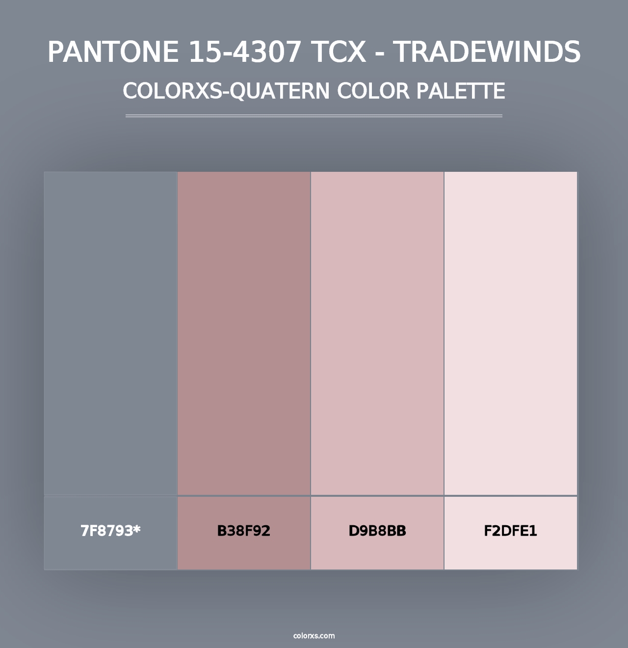 PANTONE 15-4307 TCX - Tradewinds - Colorxs Quad Palette