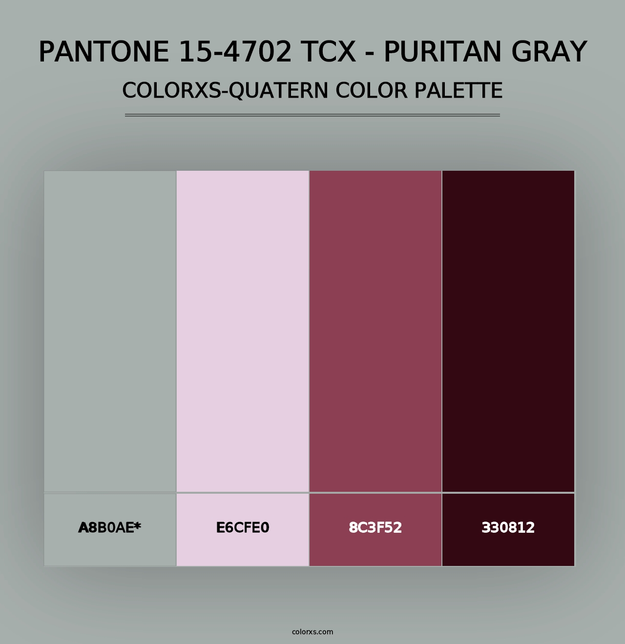 PANTONE 15-4702 TCX - Puritan Gray - Colorxs Quad Palette