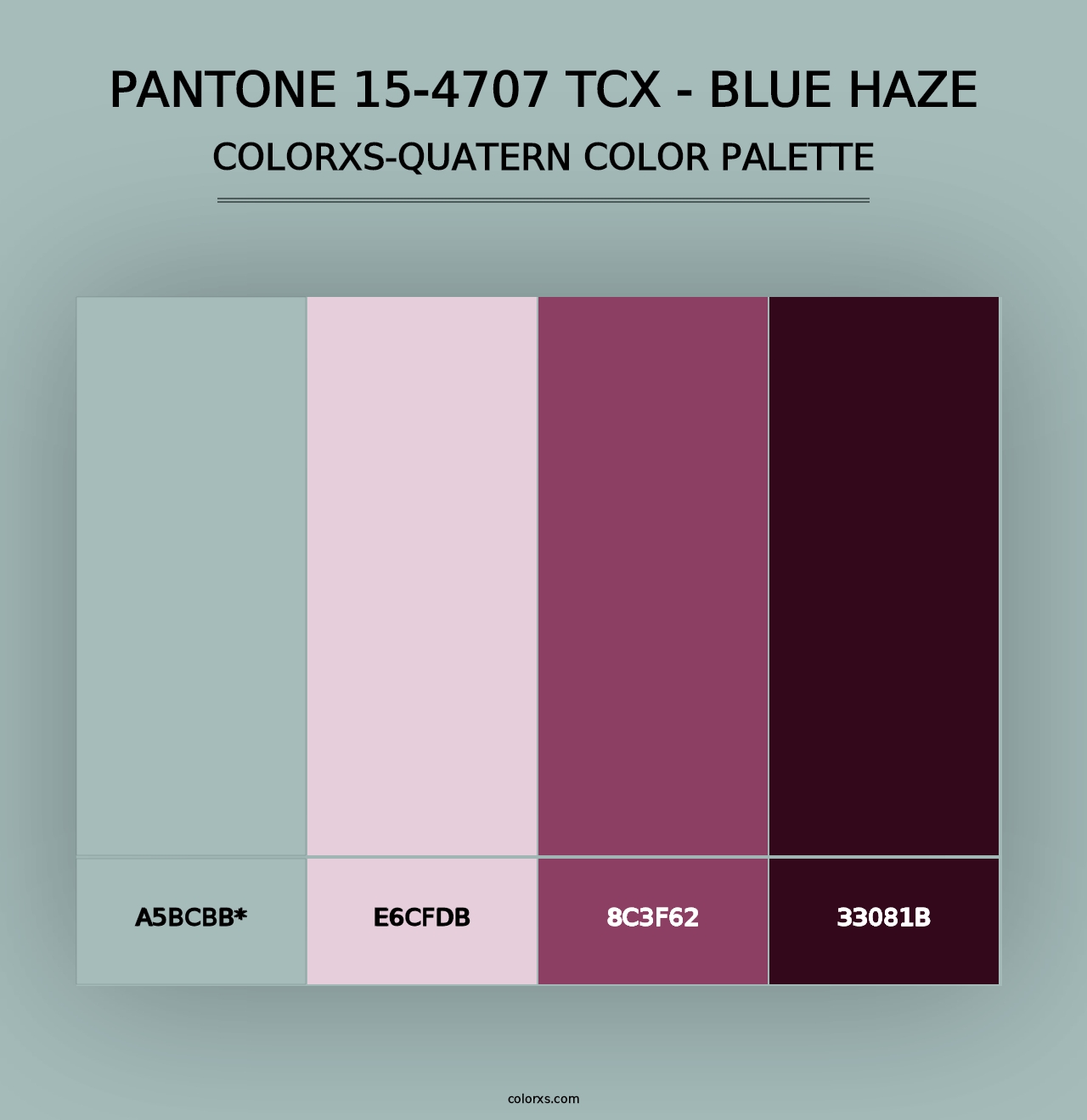 PANTONE 15-4707 TCX - Blue Haze - Colorxs Quad Palette