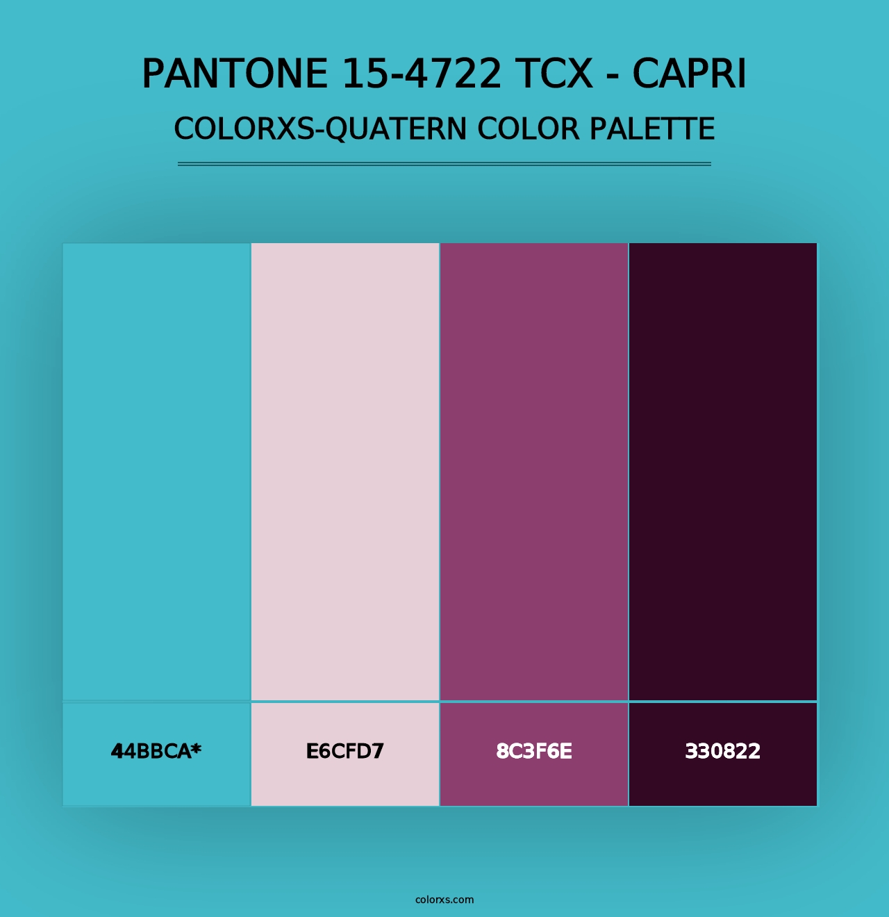 PANTONE 15-4722 TCX - Capri - Colorxs Quad Palette