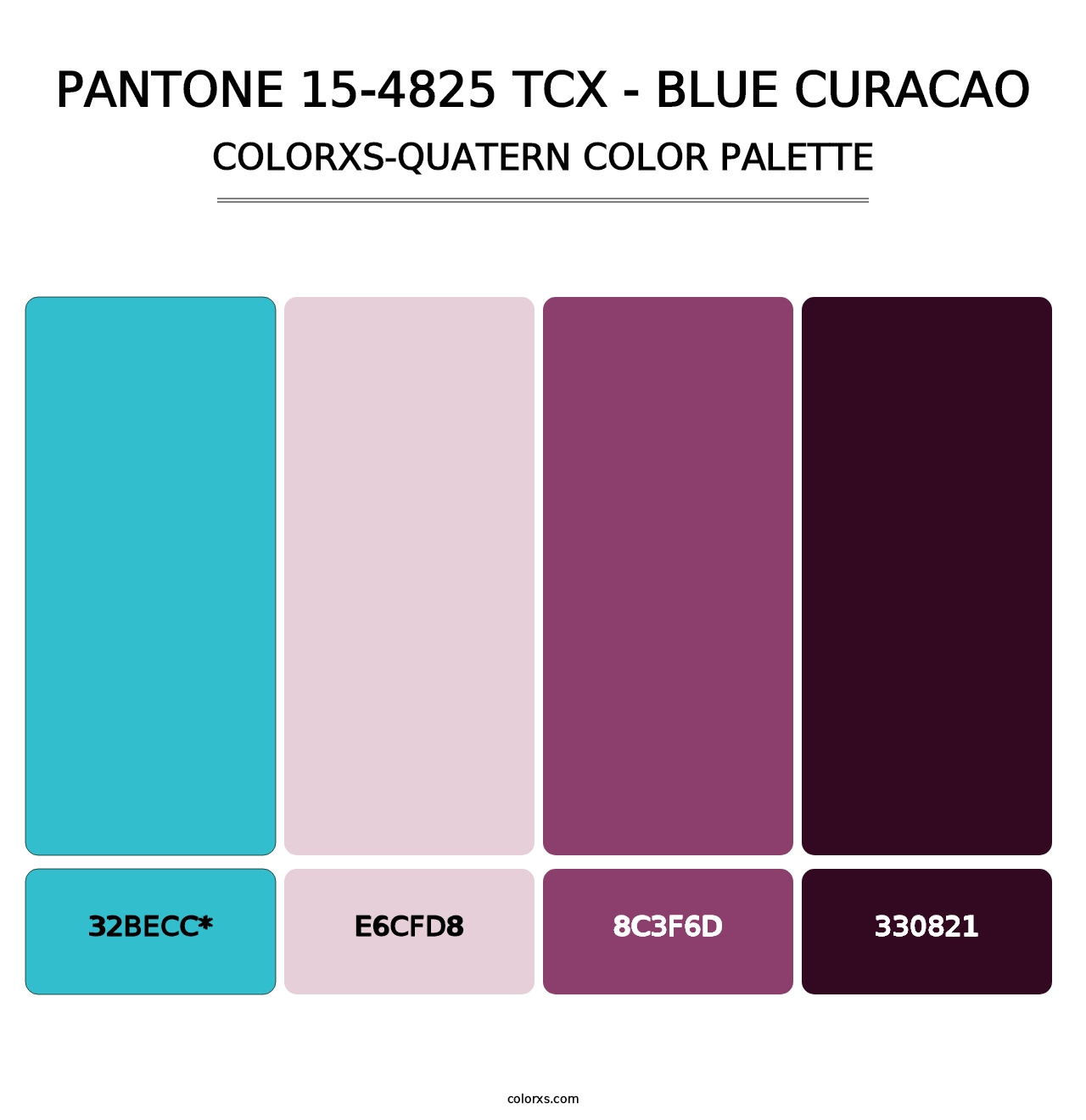 PANTONE 15-4825 TCX - Blue Curacao - Colorxs Quad Palette