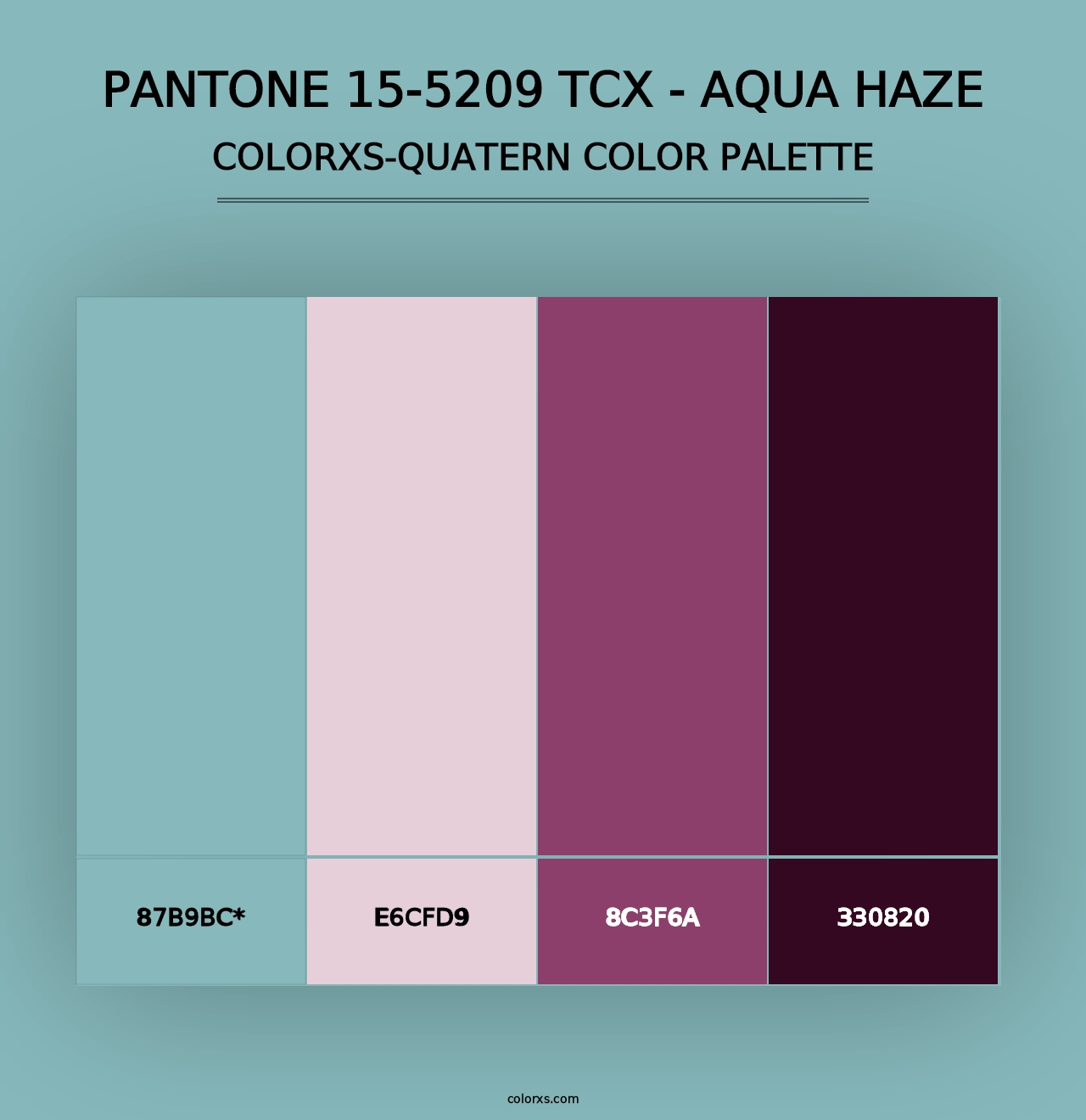 PANTONE 15-5209 TCX - Aqua Haze - Colorxs Quad Palette