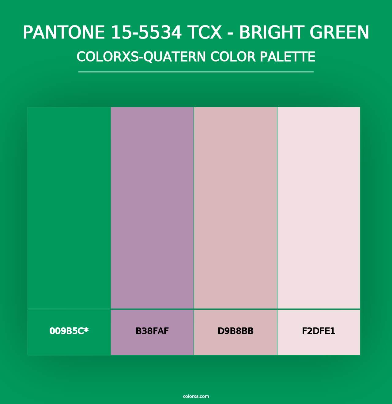 PANTONE 15-5534 TCX - Bright Green - Colorxs Quad Palette