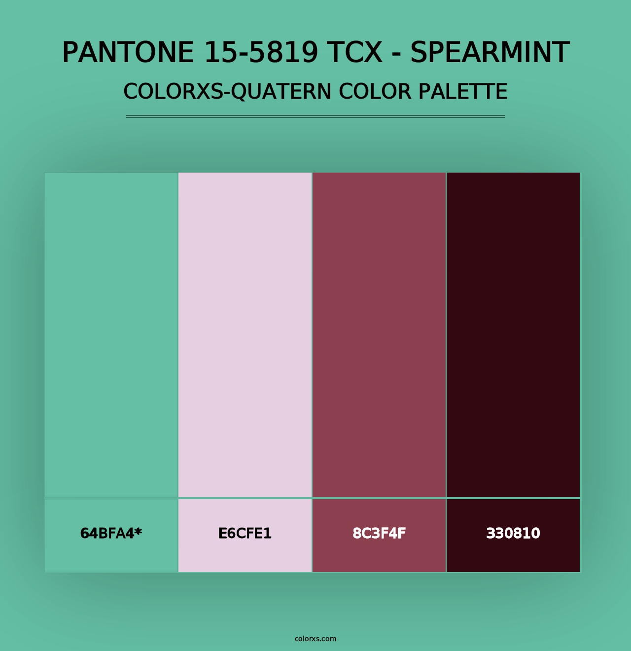 PANTONE 15-5819 TCX - Spearmint - Colorxs Quad Palette