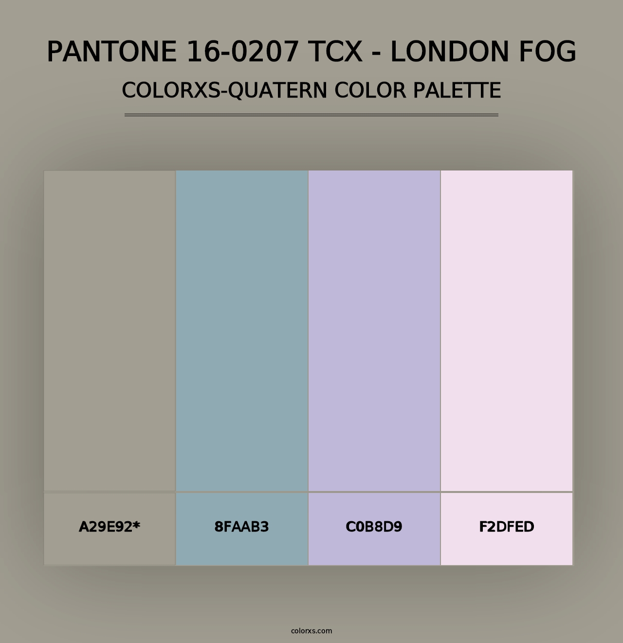 PANTONE 16-0207 TCX - London Fog - Colorxs Quad Palette