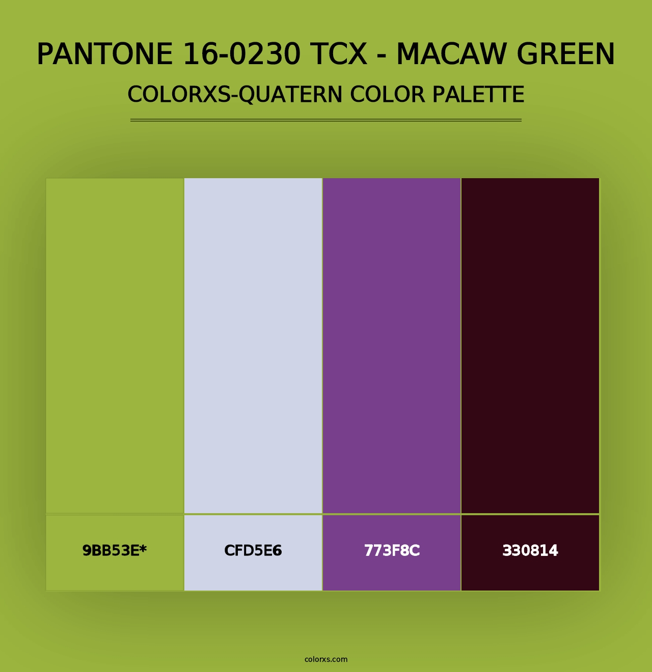 PANTONE 16-0230 TCX - Macaw Green - Colorxs Quad Palette