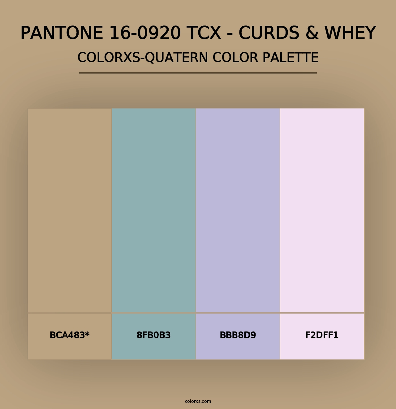 PANTONE 16-0920 TCX - Curds & Whey - Colorxs Quad Palette