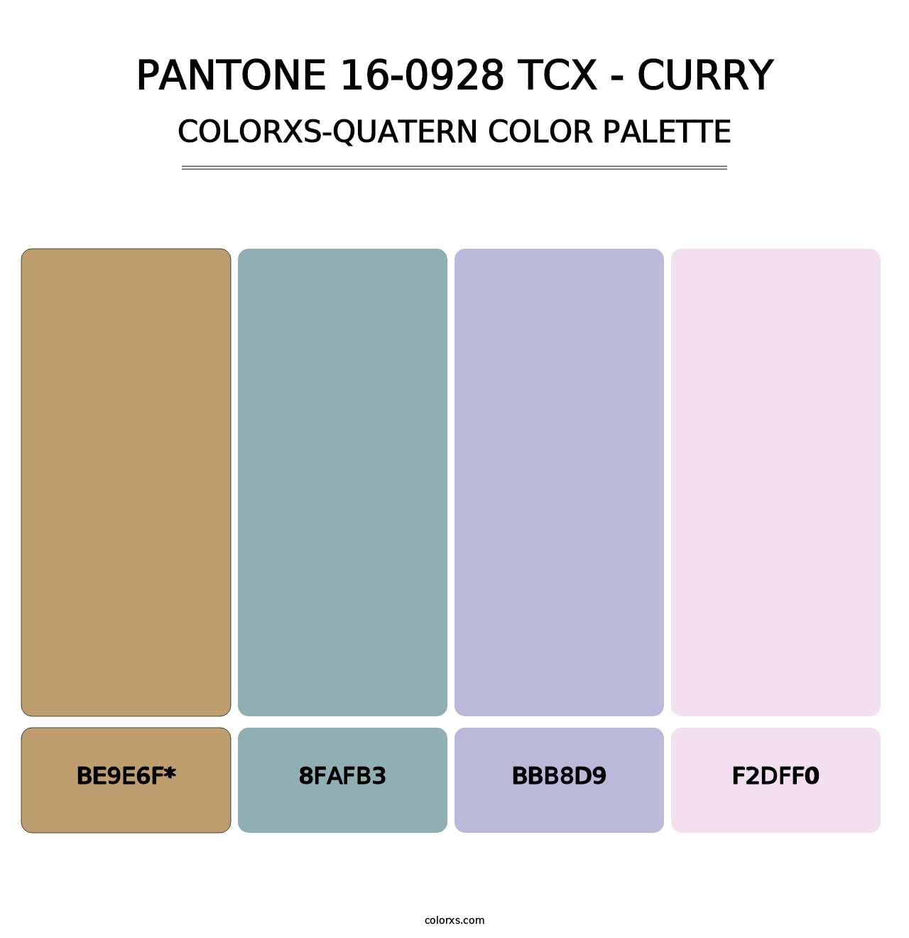 PANTONE 16-0928 TCX - Curry - Colorxs Quad Palette