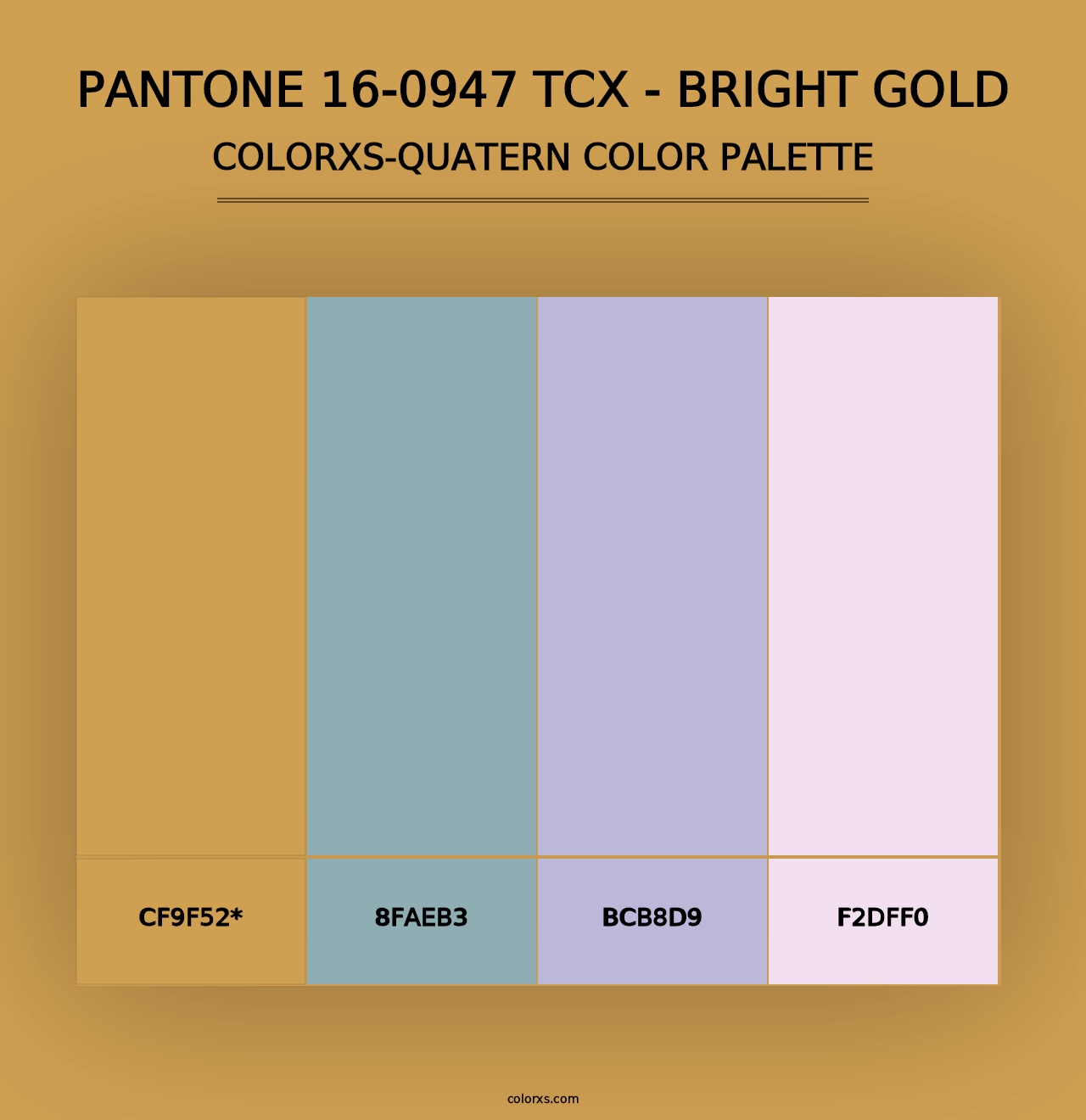 PANTONE 16-0947 TCX - Bright Gold - Colorxs Quad Palette