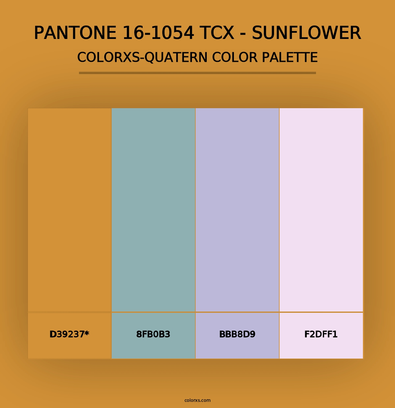 PANTONE 16-1054 TCX - Sunflower - Colorxs Quad Palette