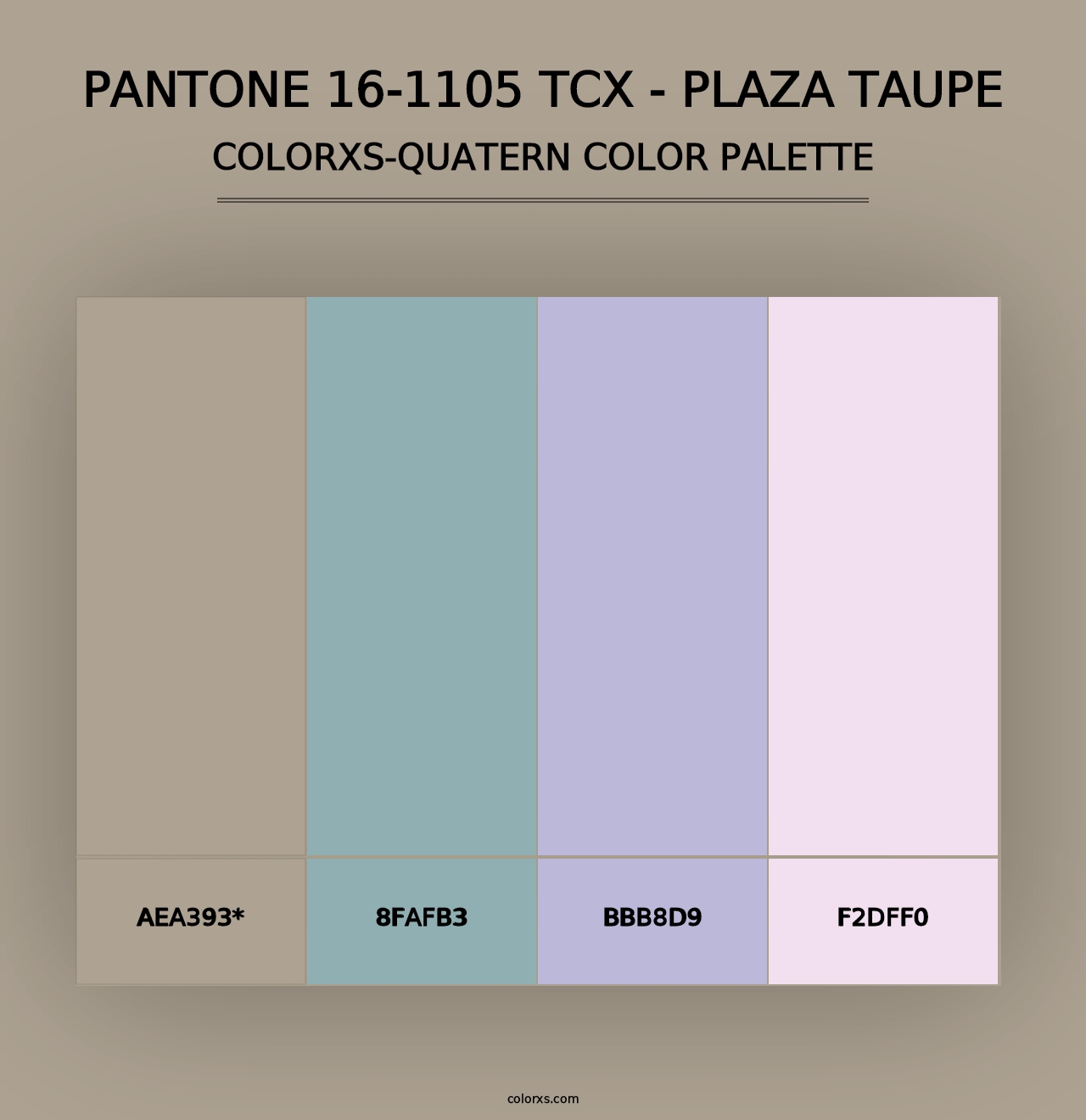 PANTONE 16-1105 TCX - Plaza Taupe - Colorxs Quad Palette