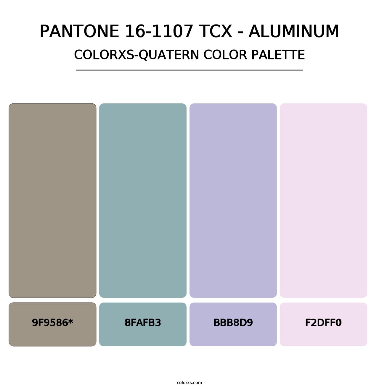 PANTONE 16-1107 TCX - Aluminum - Colorxs Quad Palette